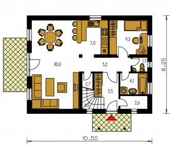 Mirror image | Floor plan of ground floor - PREMIER 179